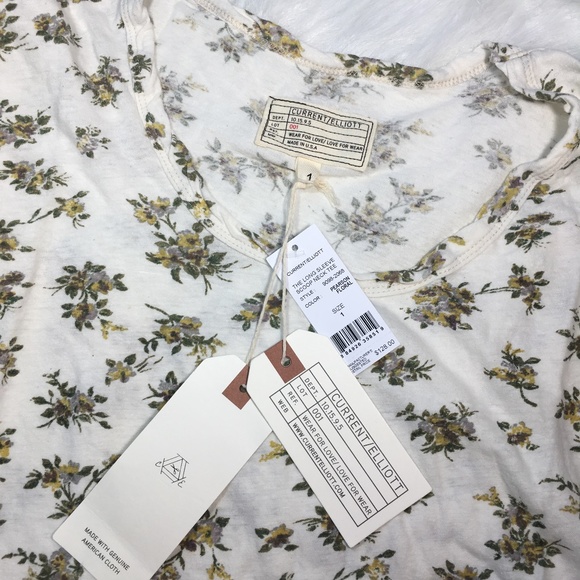 Current/Elliott Long Sleeve Floral Print Scoop - Picture 5 of 7
